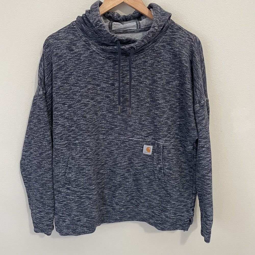 Carhartt Relaxed Fit Hoodie Sweatshirt Womens L 12-14 Navy
